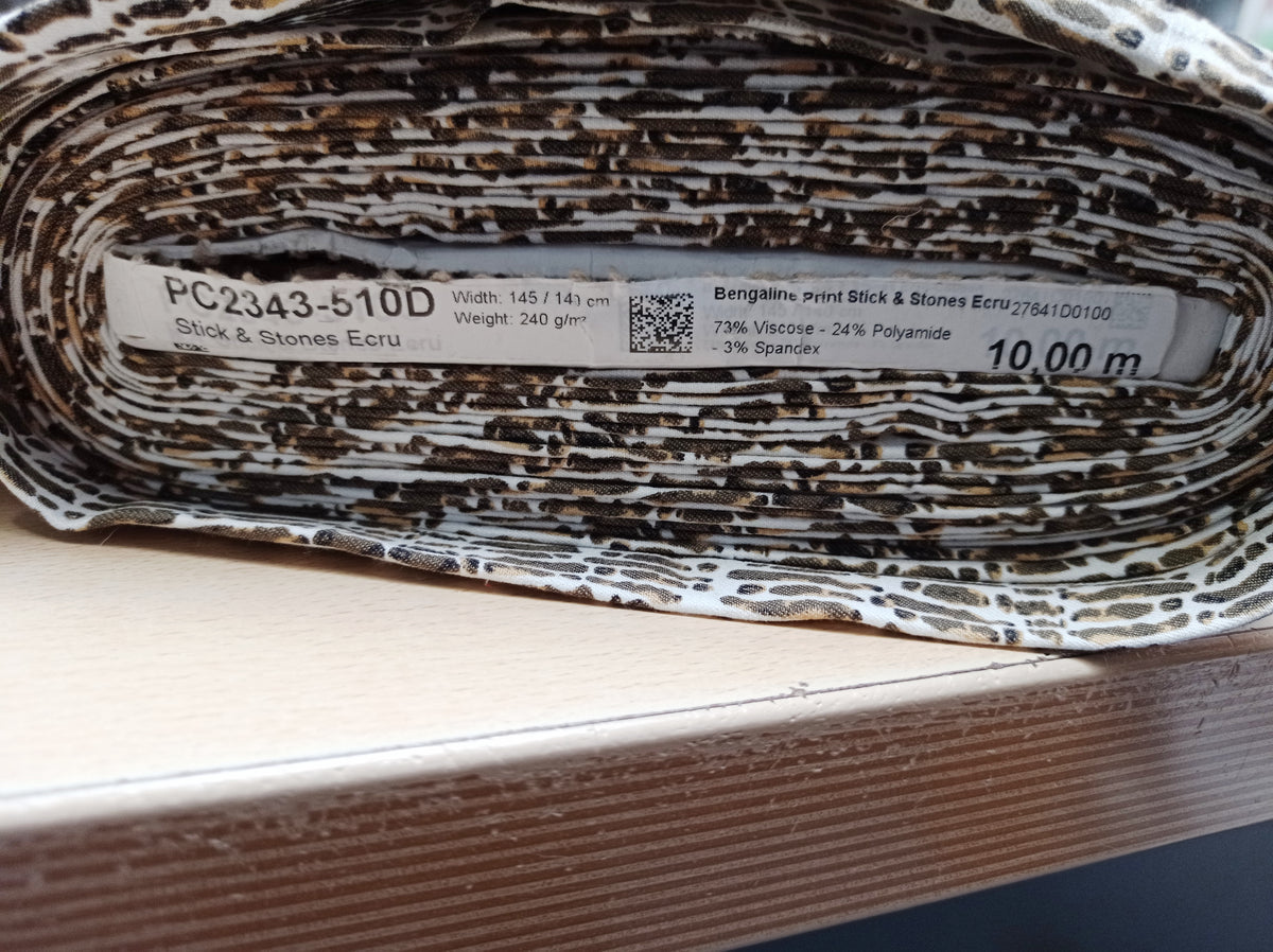 Bengalin Stretch in ecru, schwarz, braun für Hosen, Röcke, Kleider - Modemeter Stoffmarkt Trier   modemeter.de