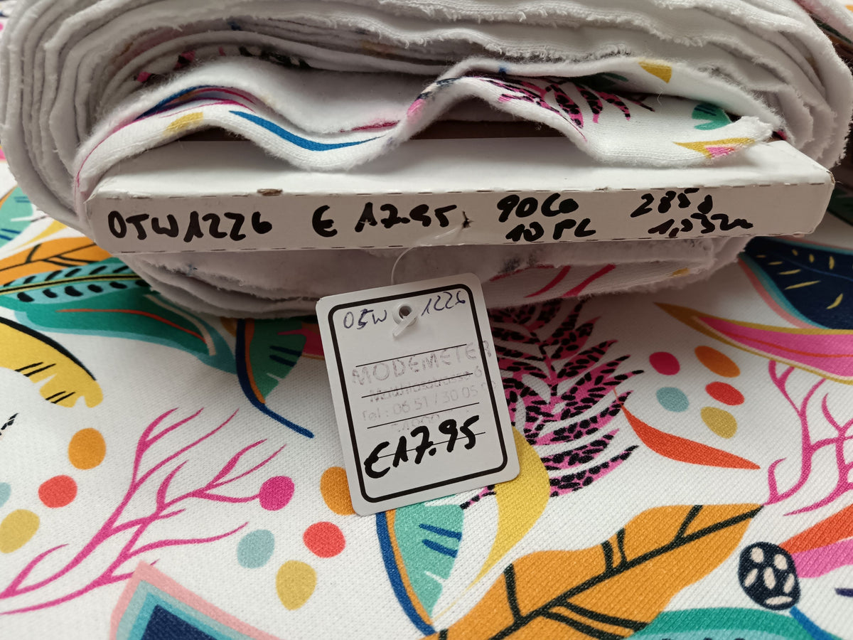 Dicker, kuscheliger Sweat für Hoodies oder Pullover in weiß bunt - Modemeter Stoffmarkt