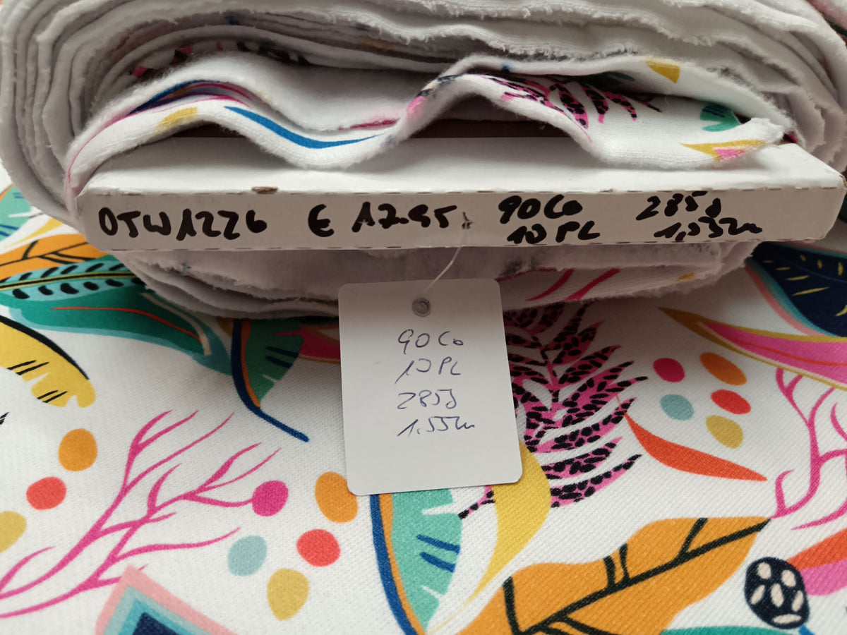 Dicker, kuscheliger Sweat für Hoodies oder Pullover in weiß bunt - Modemeter Stoffmarkt