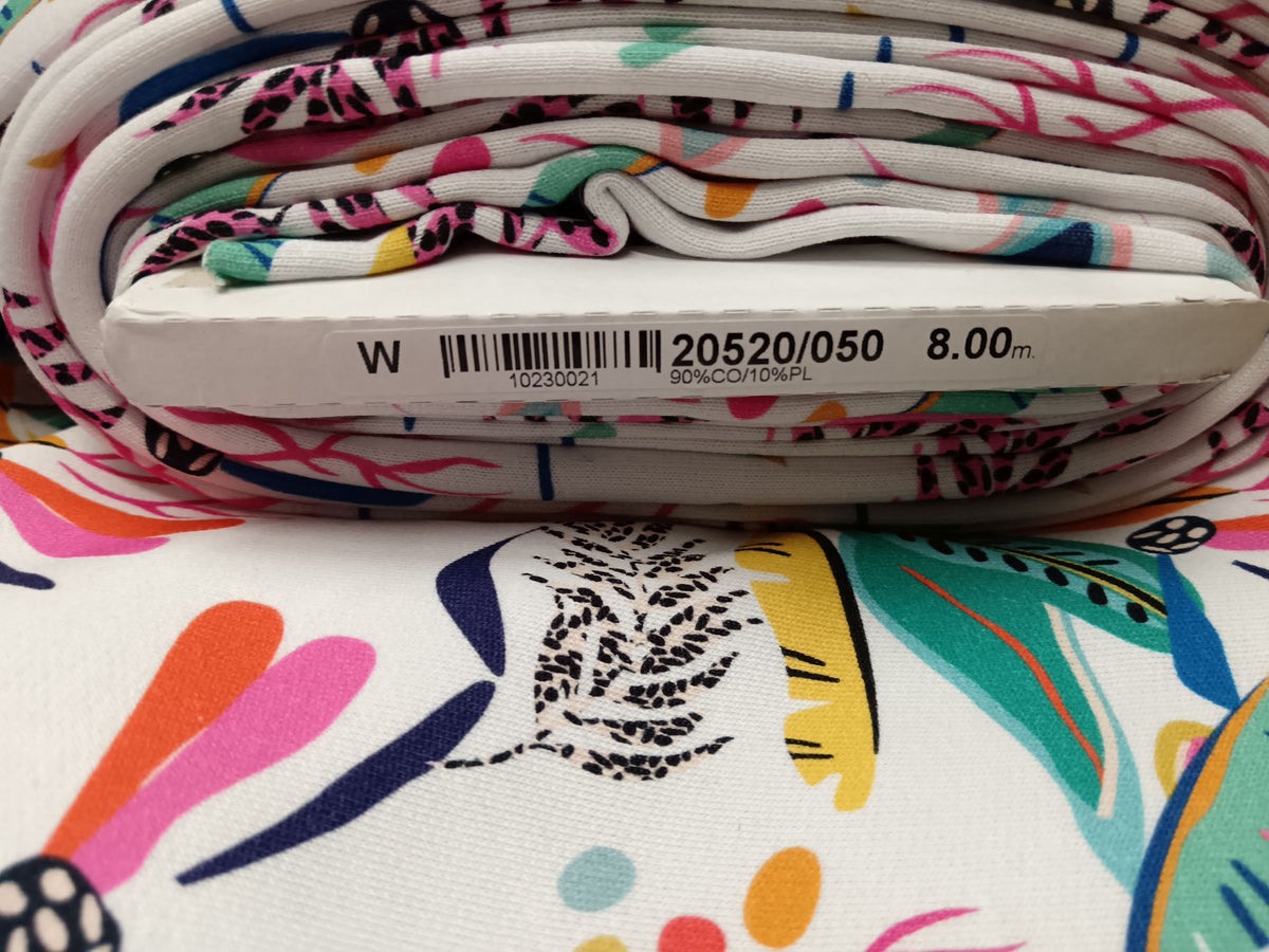 Dicker, kuscheliger Sweat für Hoodies oder Pullover in weiß bunt - Modemeter Stoffmarkt