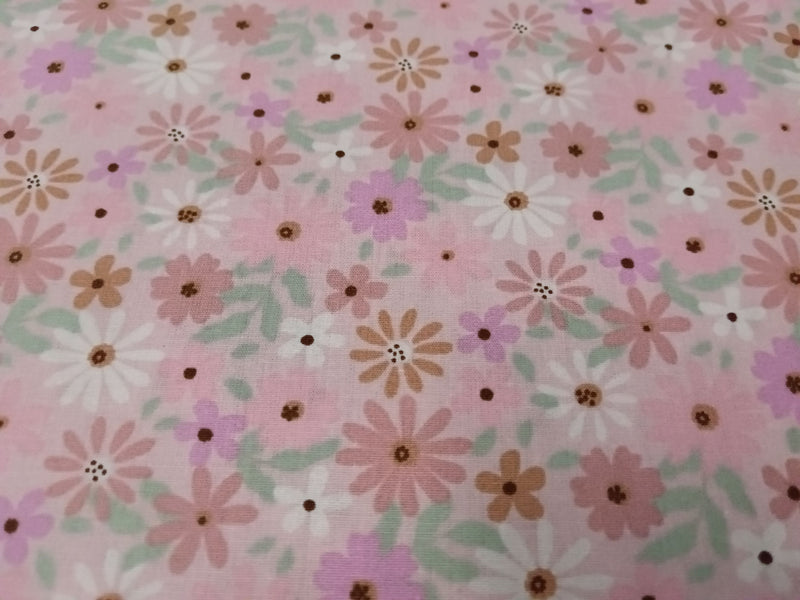 Niedlicher Baumwollstoff (Webware) in rosa mit kleinen Blümchen - Modemeter Stoffmarkt