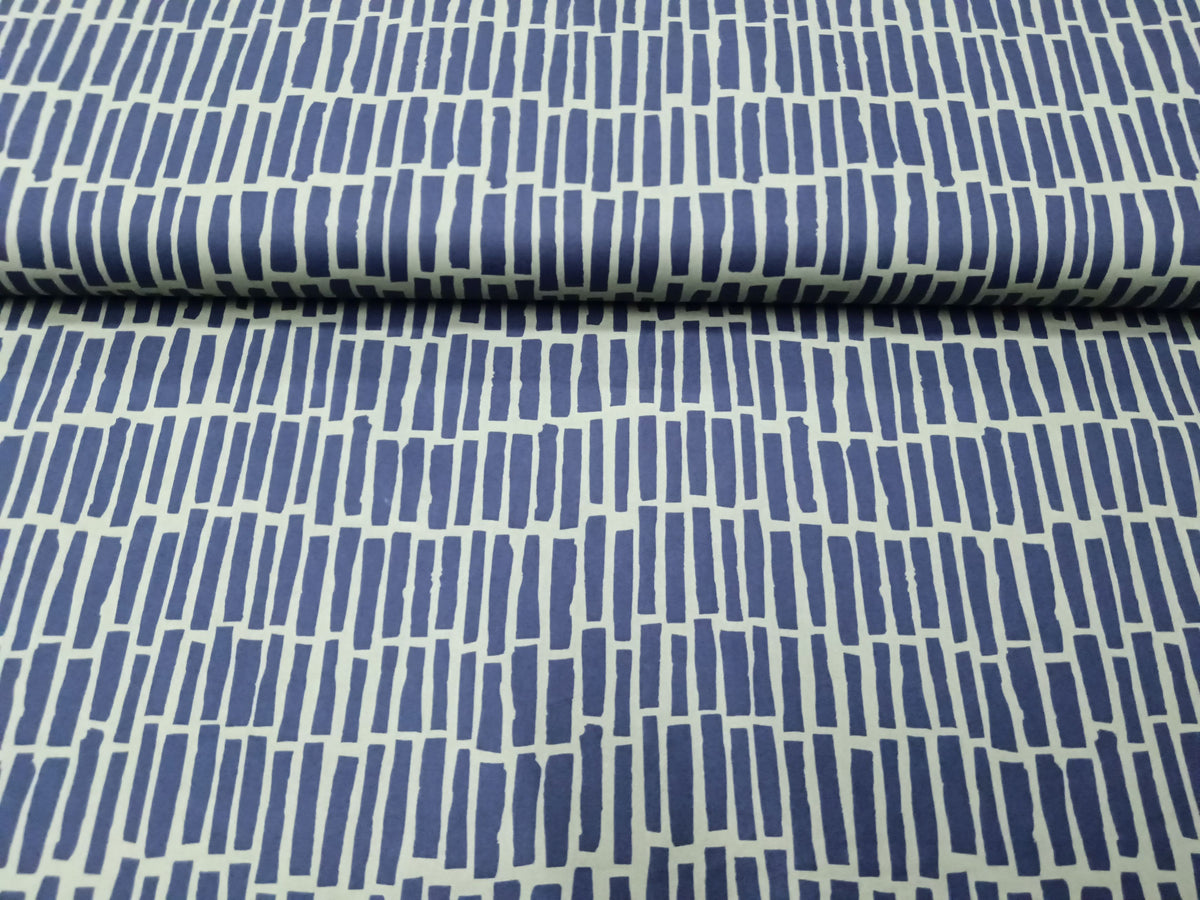 Elegant und modisch - Baumwollstoff (Webware) in blau-grün mit Stäbchendesign - Modemeter Stoffmarkt