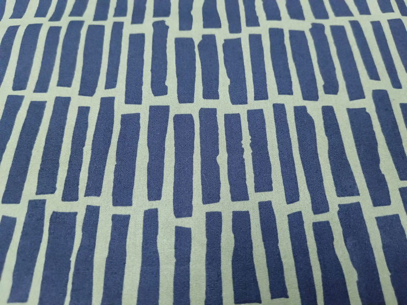 Elegant und modisch - Baumwollstoff (Webware) in blau-grün mit Stäbchendesign - Modemeter Stoffmarkt