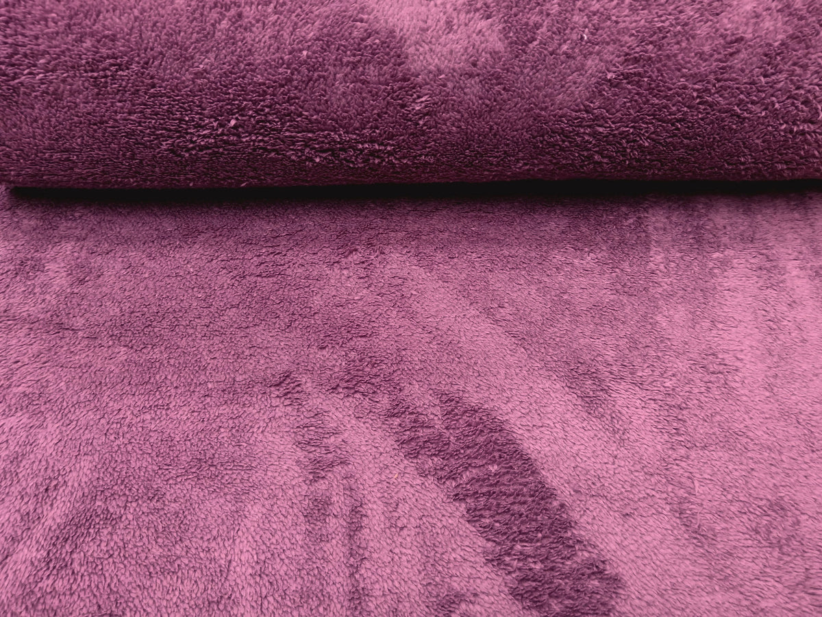 Dicker weicher Teddyplüsch in Mauve - mit Fleece Abseite - Modemeter Stoffmarkt