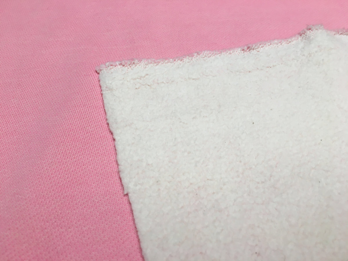 Dicker, weicher und warmer Alpenfleece Sweat in rosa aus reiner Baumwolle - Modemeter Stoffmarkt Trier   modemeter.de