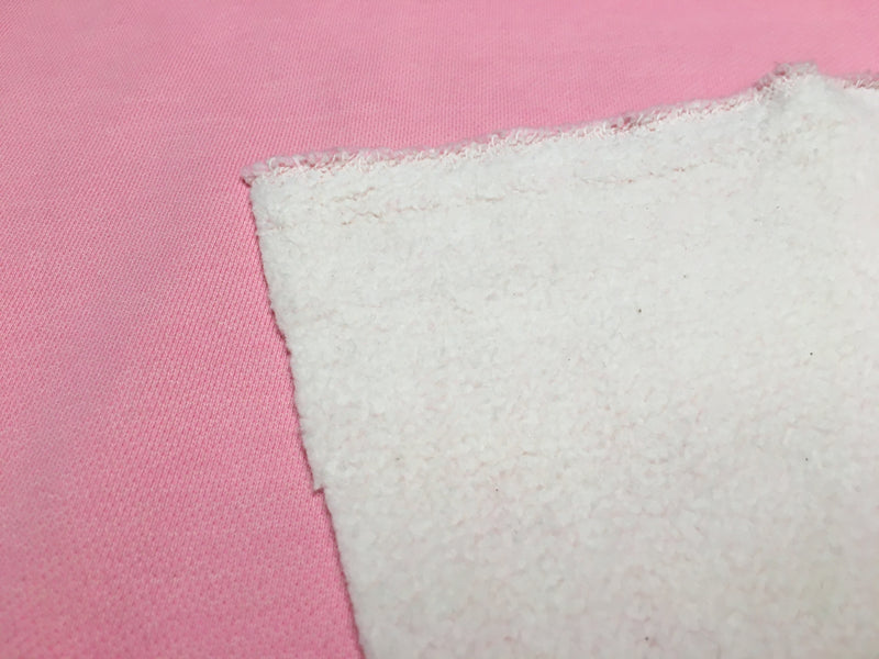 Dicker, weicher und warmer Alpenfleece Sweat in rosa aus reiner Baumwolle - Modemeter Stoffmarkt Trier   modemeter.de