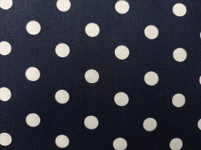 Baumwollstoff (Webware) in dunkelblau mit weißen Punkten - Modemeter Stoffmarkt Trier   modemeter.de