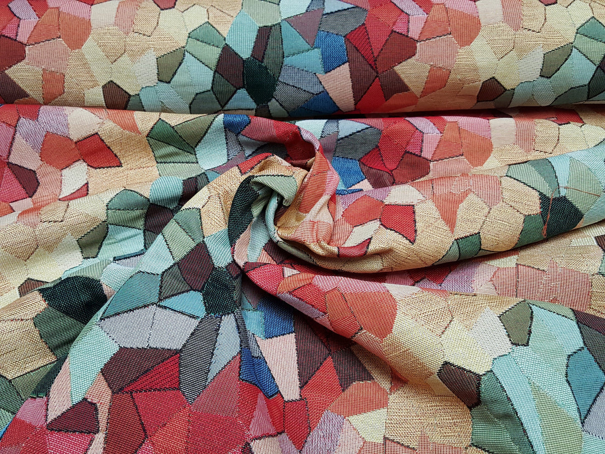 Premium Gobelin als Bezugsstoff mit buntem Mosaikmuster - Modemeter Stoffmarkt Trier   modemeter.de