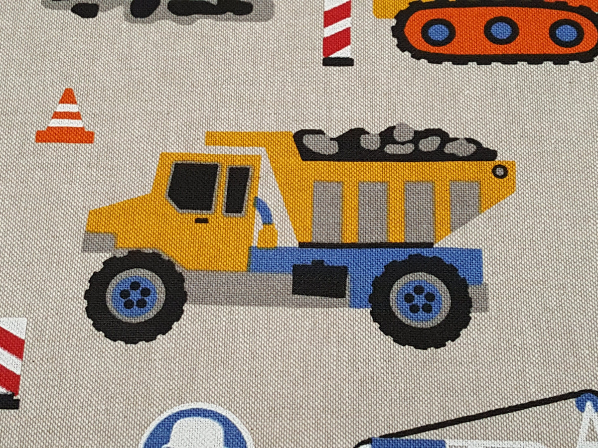 Stabiler Dekostoff für Kinder mit Baustellen Motiven - Modemeter Stoffmarkt Trier   modemeter.de