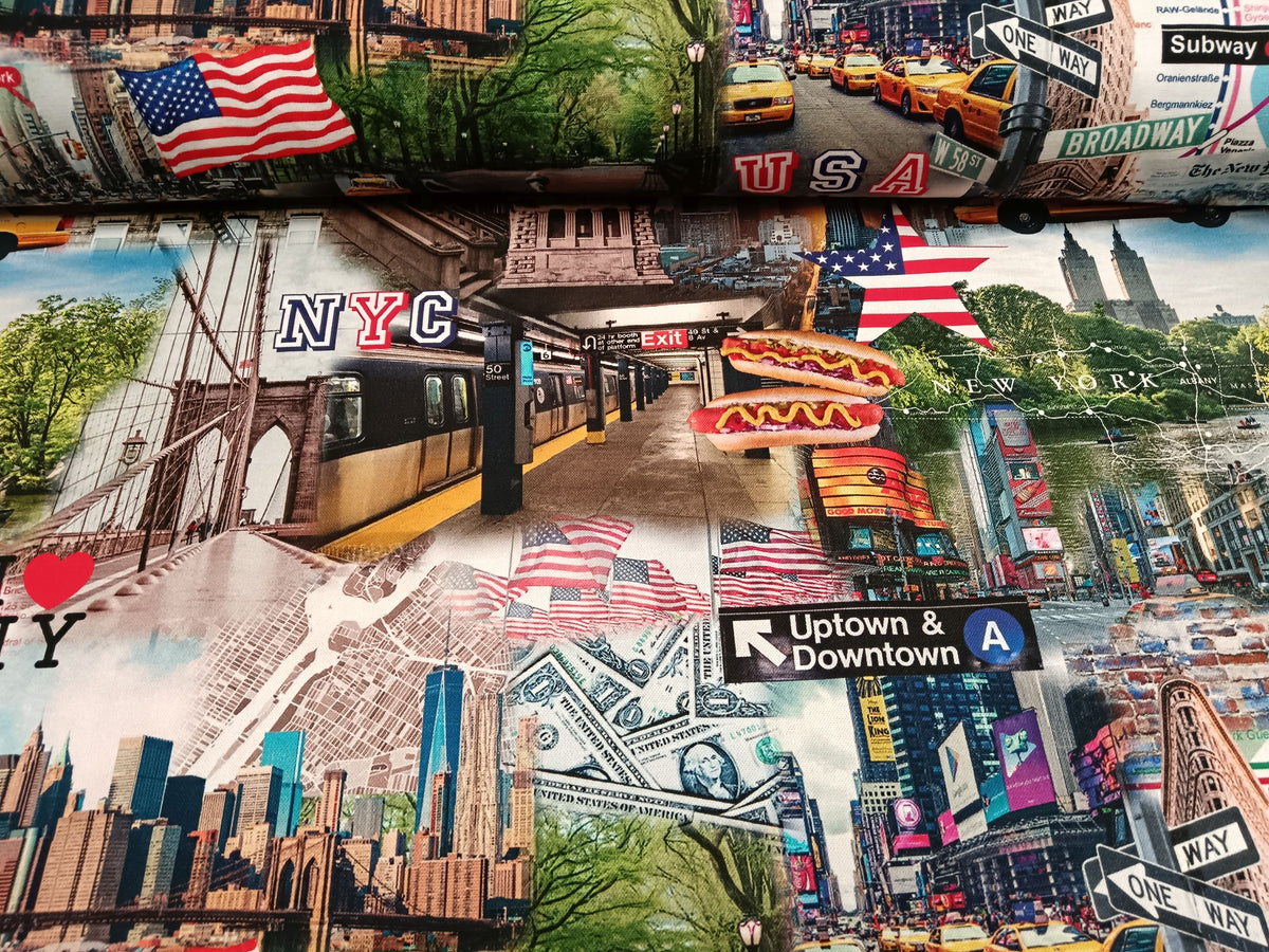 Spektakulärer Dekostoff 'New York' im bunten Digitaldruck aus Baumwolle - Modemeter Stoffmarkt