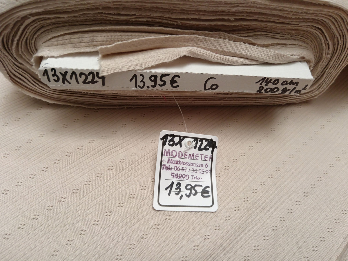 Pointoille - Feinstrickjersey aus reiner Baumwolle mit Ajourmuster für Babies, Kinder und Erwachsene - Modemeter Stoffmarkt