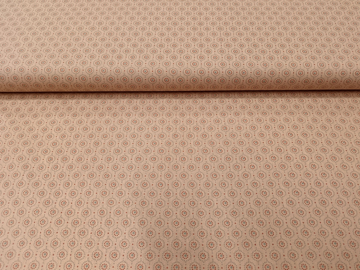 Klassischer Baumwollstoff (Webware) in beige-braun mit kleinem Blümchenmuster - Modemeter Stoffmarkt