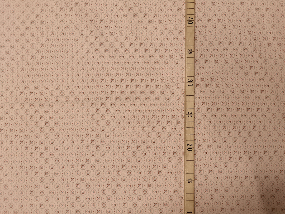 Klassischer Baumwollstoff (Webware) in beige-braun mit kleinem Blümchenmuster - Modemeter Stoffmarkt