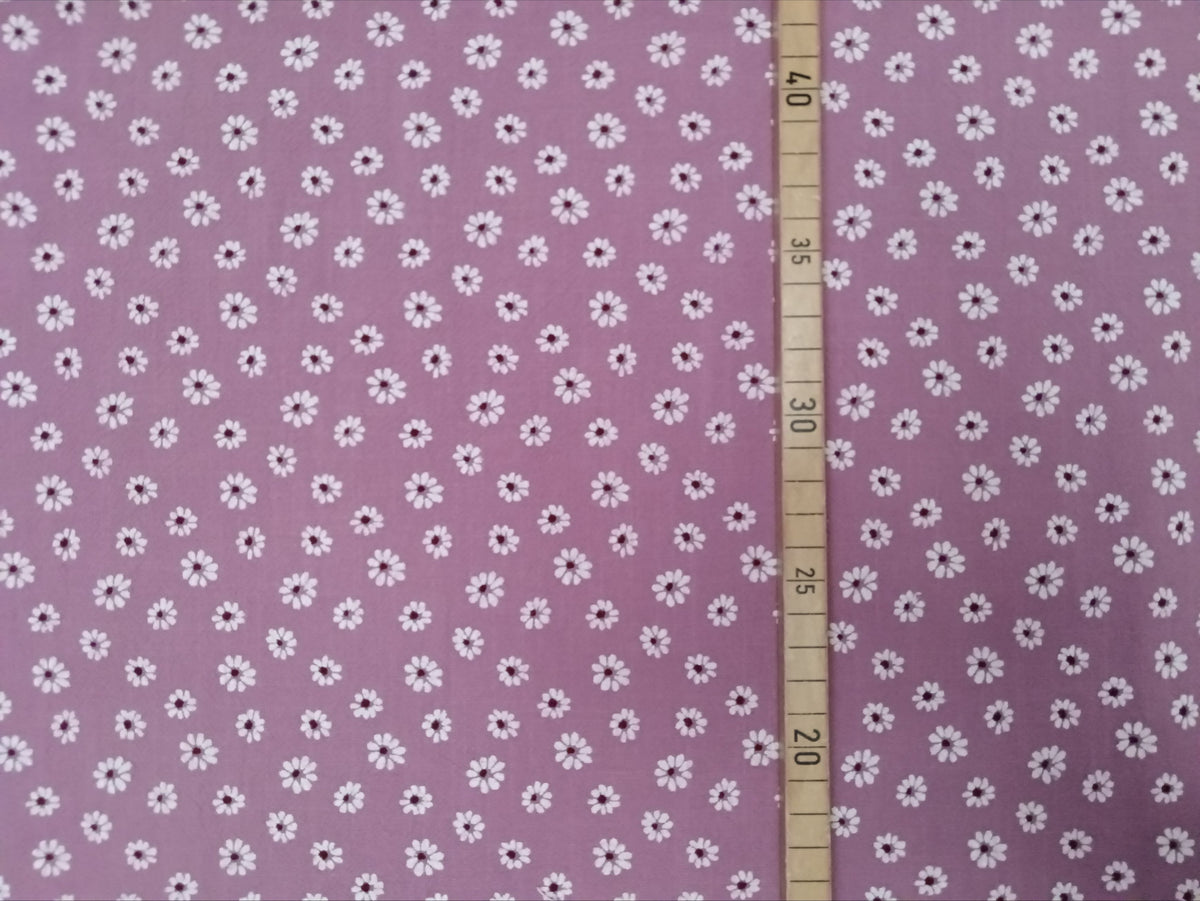 Niedlicher Baumwoll Krepp in Flieder mit kleinen Blümchen - Modemeter Stoffmarkt