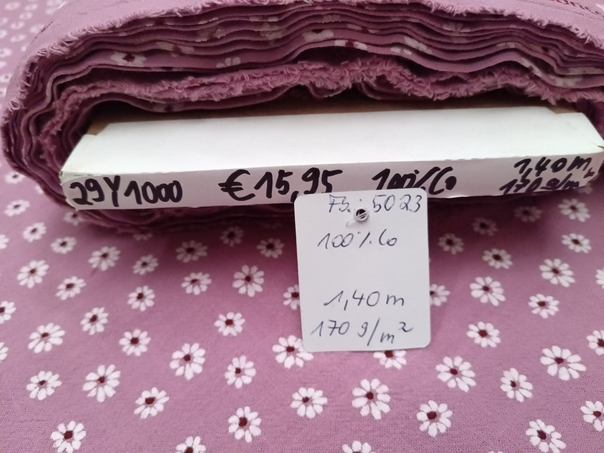 Niedlicher Baumwoll Krepp in Flieder mit kleinen Blümchen - Modemeter Stoffmarkt