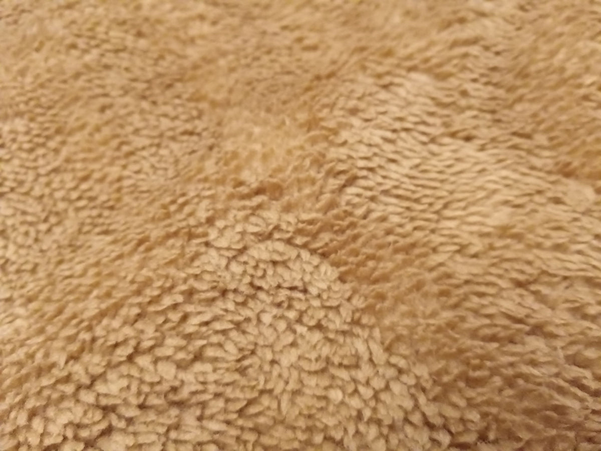 Dicker weicher Teddyplüsch in ocker - mit Fleece Abseite - Modemeter Stoffmarkt