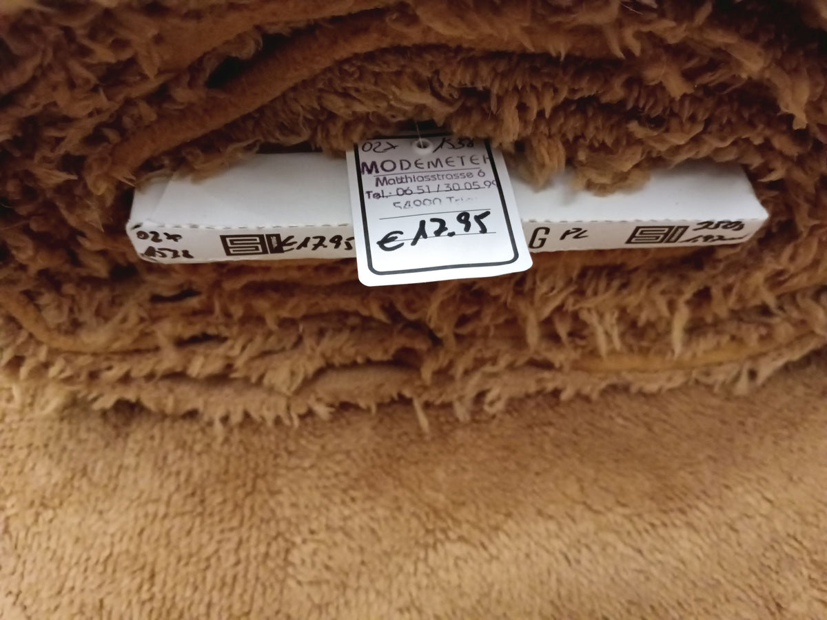 Dicker weicher Teddyplüsch in ocker - mit Fleece Abseite - Modemeter Stoffmarkt