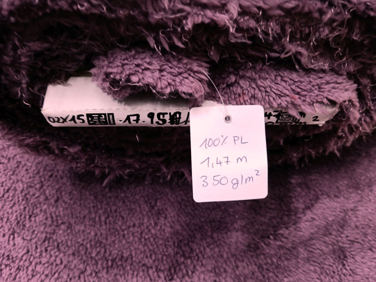 Dicker weicher Teddyplüsch in Mauve - mit Fleece Abseite - Modemeter Stoffmarkt