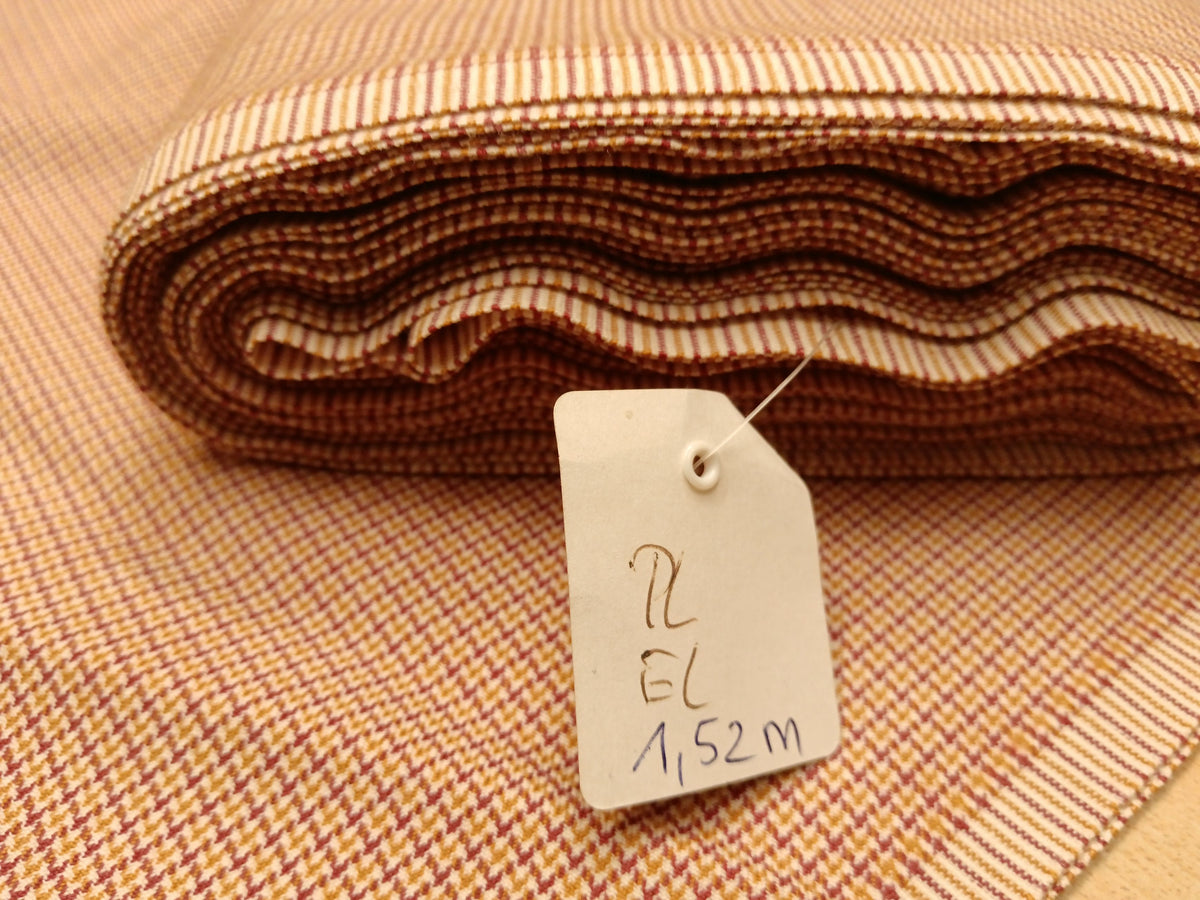 Elegantes Tuch aus Polyester mit Elasthan mit kleinen Karos in senf, ecru und lila