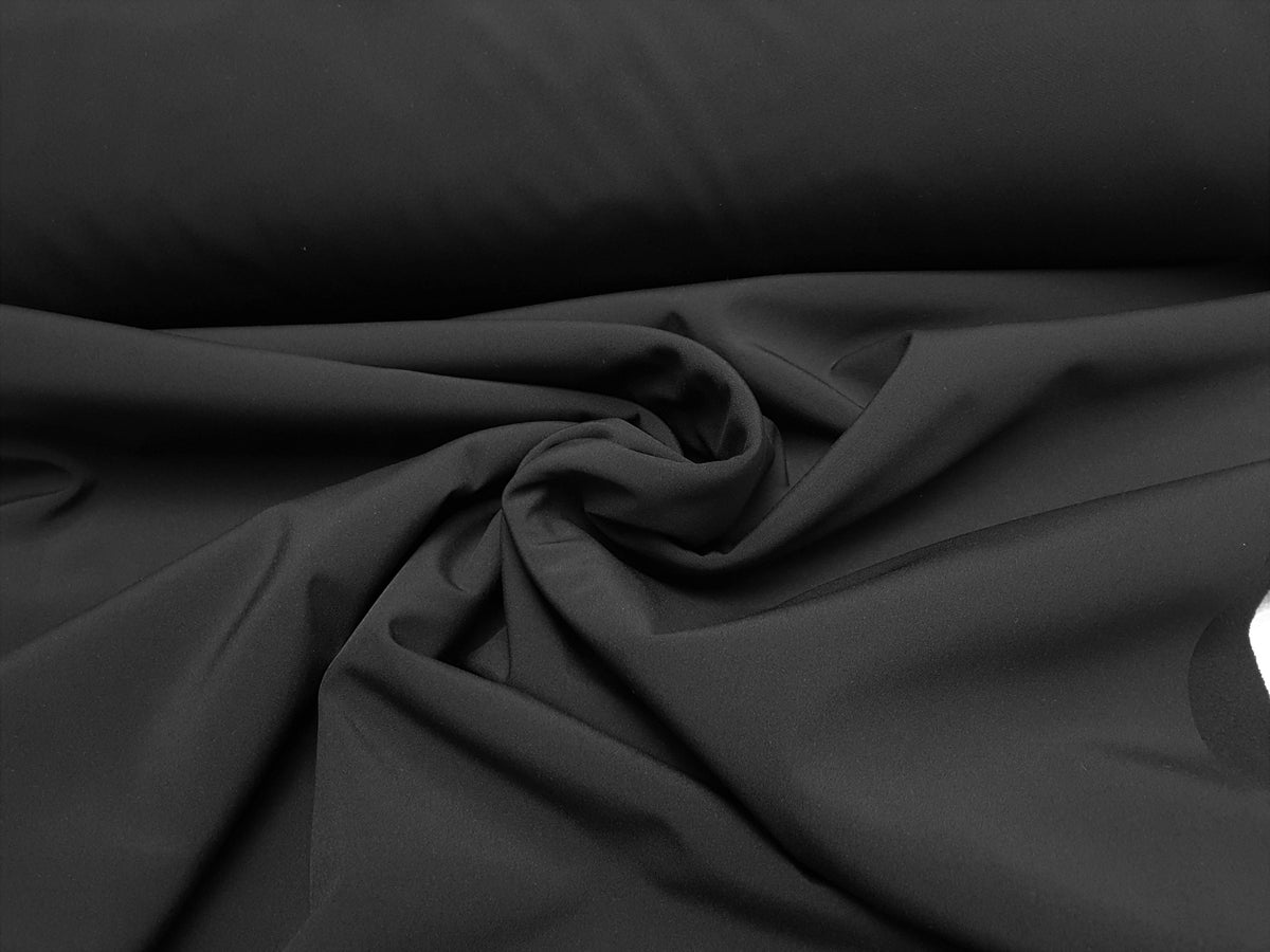 Einfarbiger Softshell in schwarz und grau aus Polyester und Elasthan - Modemeter Stoffmarkt Trier   modemeter.de